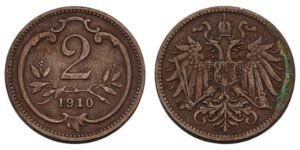 AUSTRIA 2 heller 1910 VF
