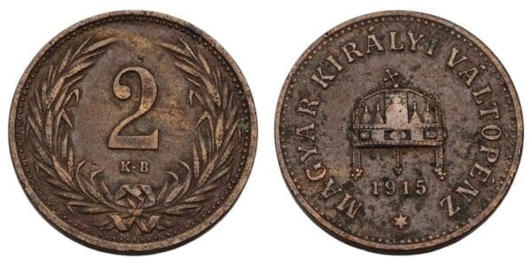HUNGARY 2 filler 1915 VF