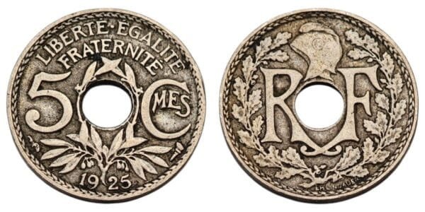 FRANCE 5 centimes 1925 VF