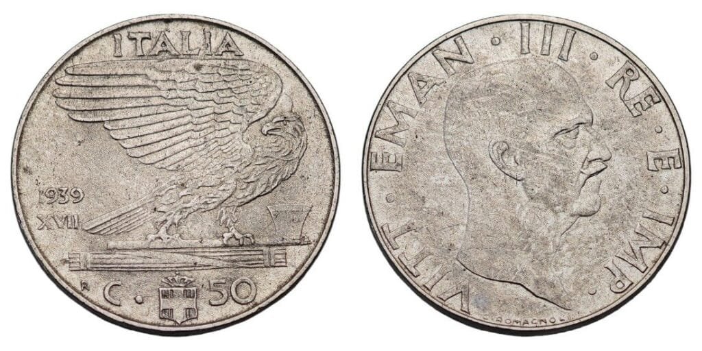 ITALY 50 centesimi 1939 VF