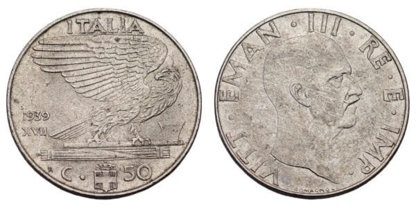 ITALY 50 centesimi 1939 VF