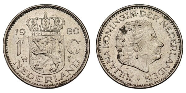 NETHERLANDS 1 gulden 1980 VF