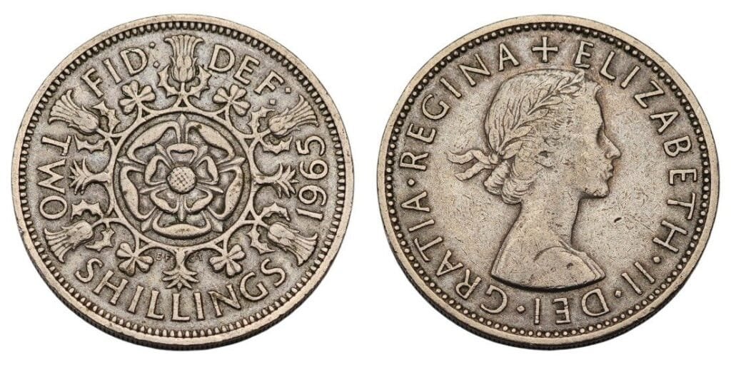 GREAT BRITAIN 2 shillings 1965 VF
