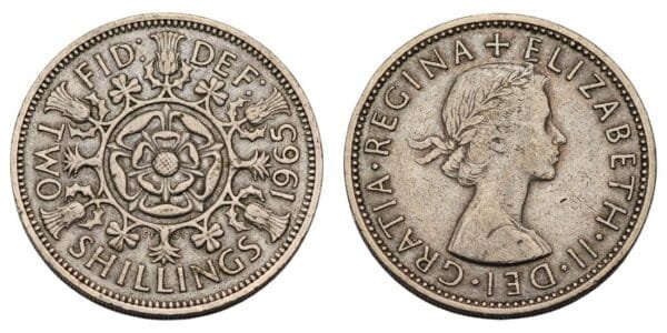 GREAT BRITAIN 2 shillings 1965 VF