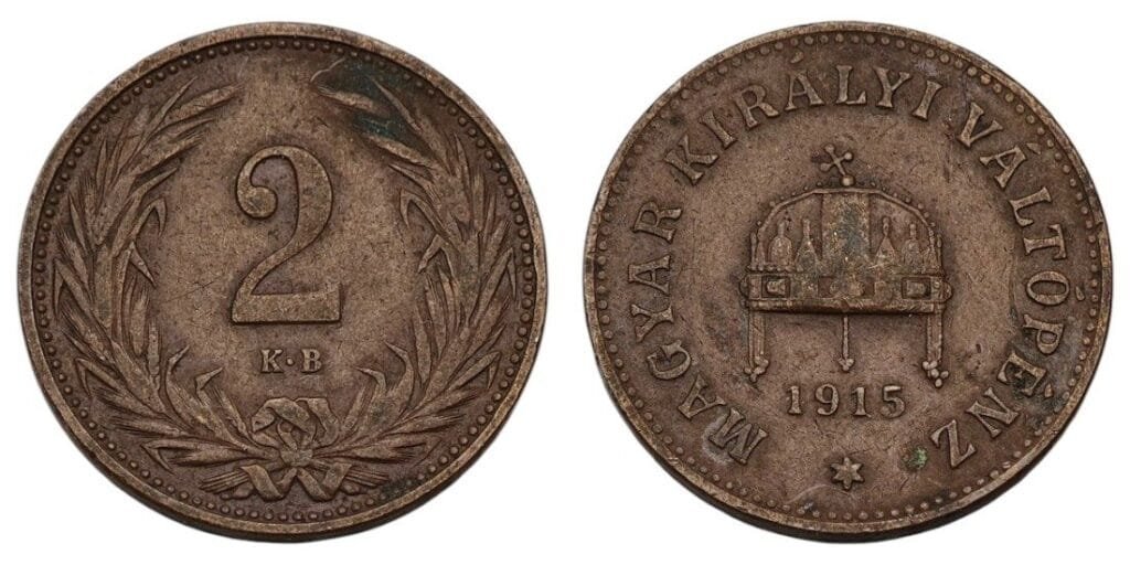 HUNGARY 2 filler 1915 VF