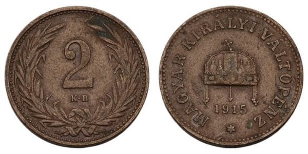 HUNGARY 2 filler 1915 VF