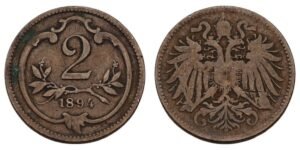 AUSTRIA 2 heller 1894 VF-