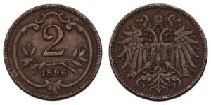 AUSTRIA 2 heller 1896 VF-