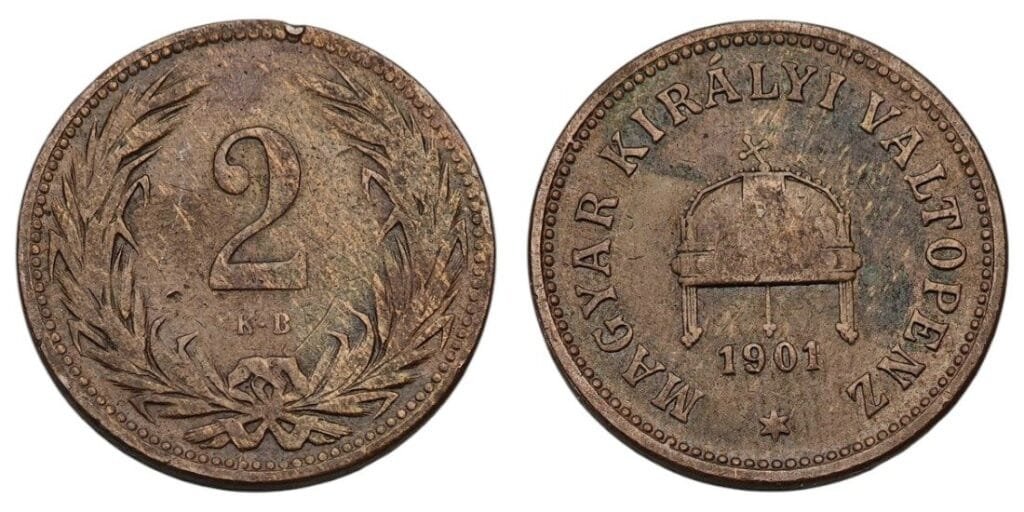 HUNGARY 2 filler 1901 VF-