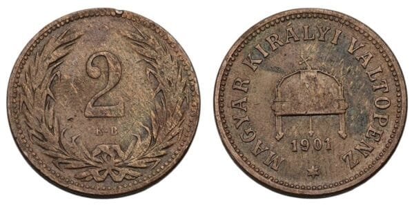 HUNGARY 2 filler 1901 VF-