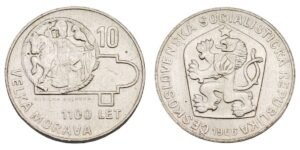 CZECHOSLOVAKIA 10 korun 1966 / 1100 Years of Great Moravia / Silver / XF+