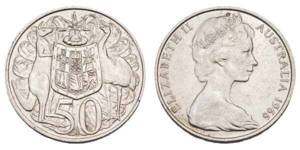 AUSTRALIA 50 cents 1966 / Silver / XF+