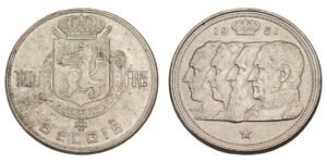 BELGIUM 100 francs 1951 / Dutch text / Silver / XF