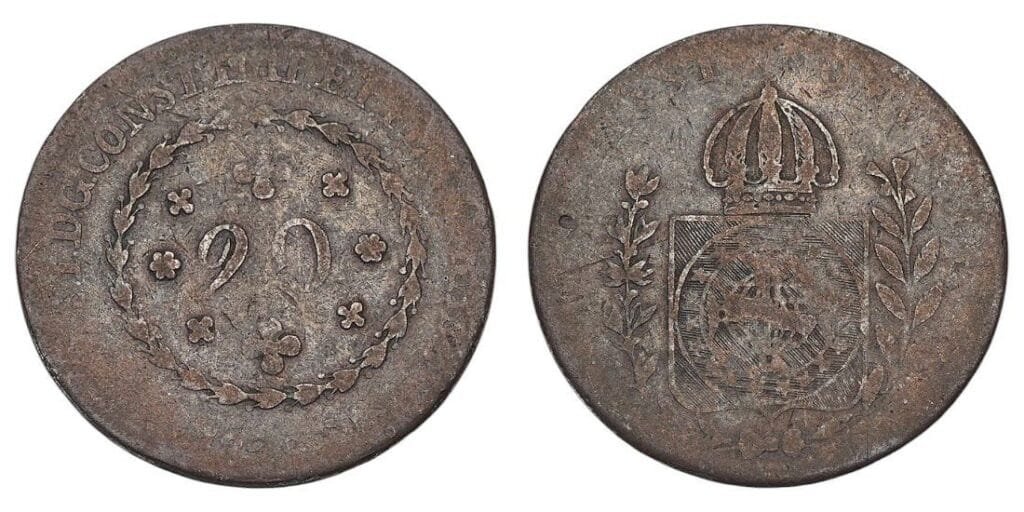 BRAZIL 20 reis 1828(?) F