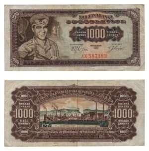 YUGOSLAVIA 1000 dinara 1963 VF