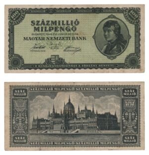HUNGARY 100 million milpengo 1946 VF