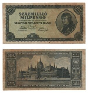 HUNGARY 100 million milpengo 1946 VF-
