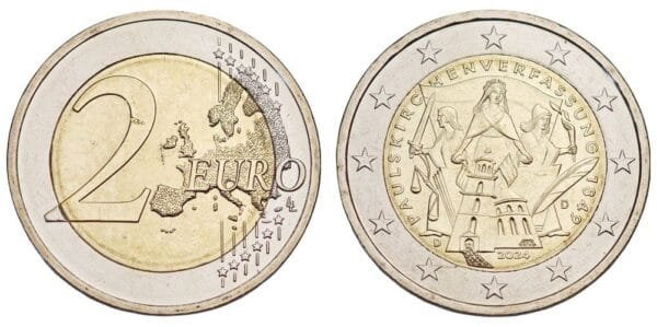 GERMANY 2 euro 2024D / 175th Anniversary of the Constitution of St. Paul's Church / UNC-
