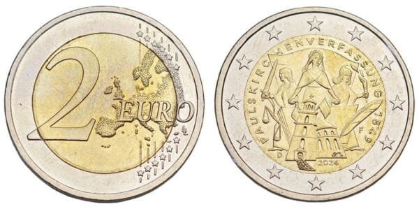 GERMANY 2 euro 2024F / 175th Anniversary of the Constitution of St. Paul's Church / UNC-