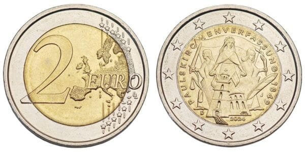 GERMANY 2 euro 2024J / 175th Anniversary of the Constitution of St. Paul's Church / UNC-
