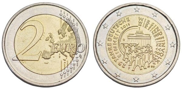 GERMANY 2 euro 2015F / 25th Anniversary of German Unity / UNC-