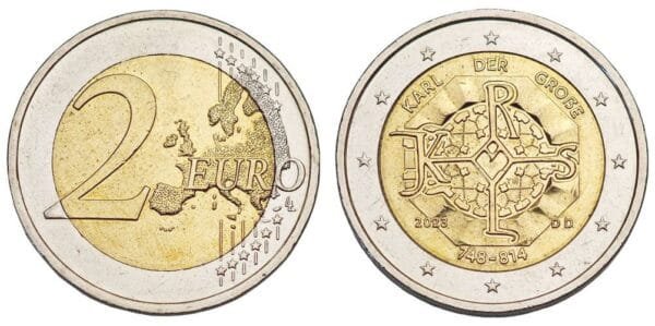 GERMANY 2 euro 2023D / 1275th Anniversary of the Birth of Charlemagne / XF+