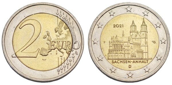 GERMANY 2 euro 2021F / Saxony-Anhalt / XF+