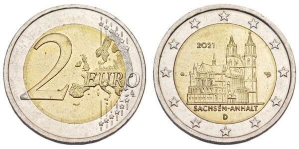 GERMANY 2 euro 2021G / Saxony-Anhalt / XF+
