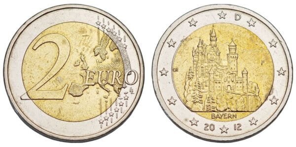 GERMANY 2 euro 2012F / Neuschwanstein Castle / XF