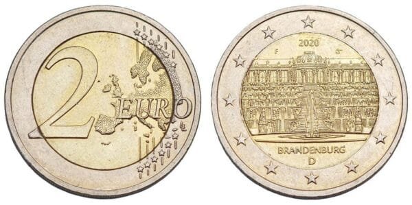 GERMANY 2 euro 2020F / Brandenburg / XF