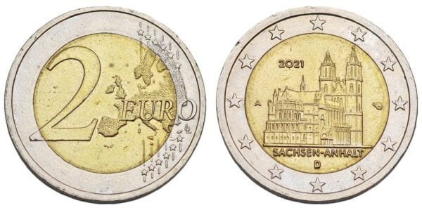 GERMANY 2 euro 2021A / Saxony-Anhalt / XF