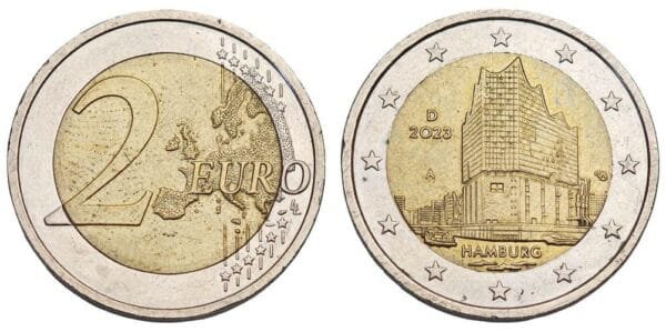 GERMANY 2 euro 2023D / Hamburg Elbphilharmonie / VF