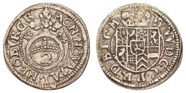 GERMANY 2 kreuzer 1624 / Pfalz-Neuburg / Silver / VF