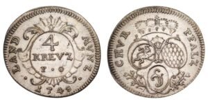 GERMANY 4 kreuzer 1748 / Pfalz / Silver / XF+