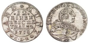 GERMANY 1/12 thaler 1758 / Brandenburg-Bayreuth / Silver / XF