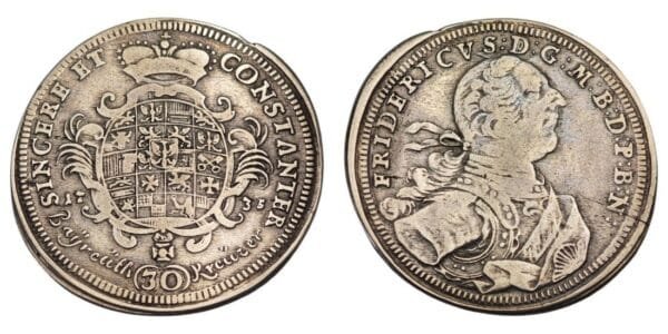 GERMANY 30 kreuzer 1735 / Brandeburg-Bayreuth / Silver / VF