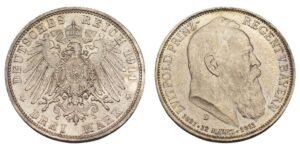 GERMANY 3 mark 1911D / Bavaria / Silver / UNC