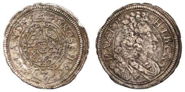 GERMANY 3 kreuzer 1698 / Bavaria / Silver / VF