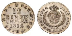GERMANY 1/12 thaler 1812 / Saxony / Silver / XF