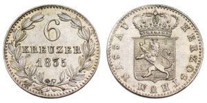 GERMANY 6 kreuzer 1835 / Nassau / Silver / UNC-