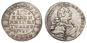 GERMANY 1/12 thaler 1757 / Brandenburg / Silver / VF
