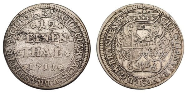 GERMANY 1/12 thaler 1711 / Brandenburg / Silver / VF