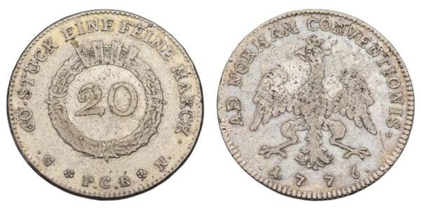 GERMANY 20 kreuzer 1776 / Frankfurt am Main / Silver / VF-