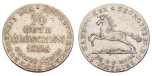 GERMANY 16 gute groschen 1825 / Hannover / Silver / VF+