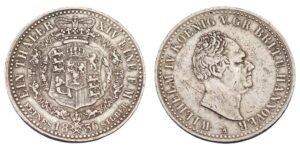 GERMANY 1 thaler 1836A / Hannover / Silver / VF