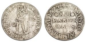 GERMANY 12 mariengroschen 1674 / Braunschweig-Luneburg / Silver / VF-