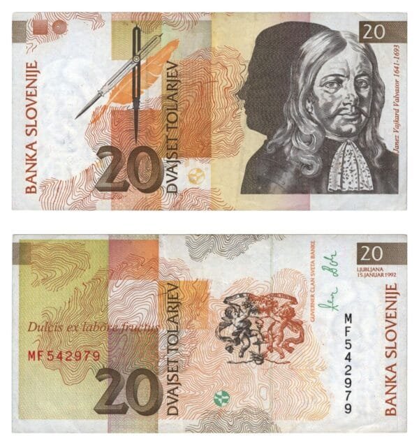 SLOVENIA 20 tolarjev 1992 VF