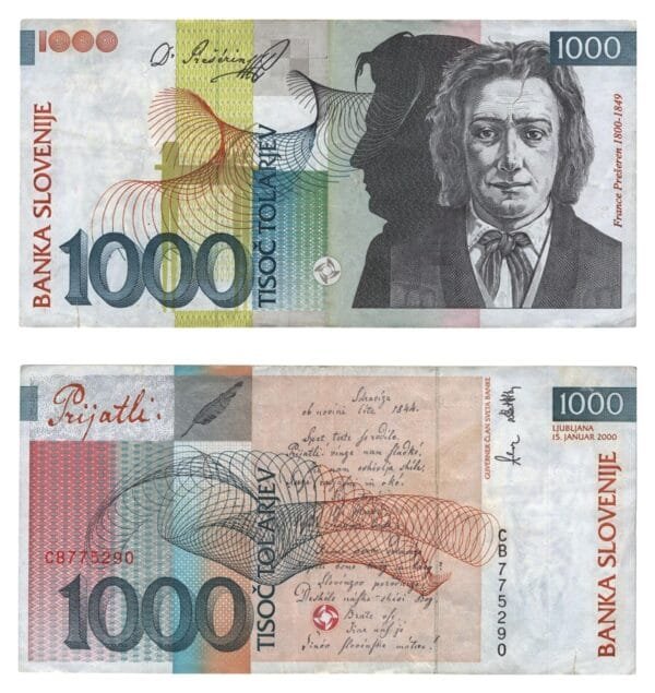 SLOVENIA 1000 tolarjev 2000 VF