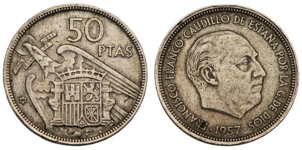 SPAIN 50 pesetas 1957(60) VF