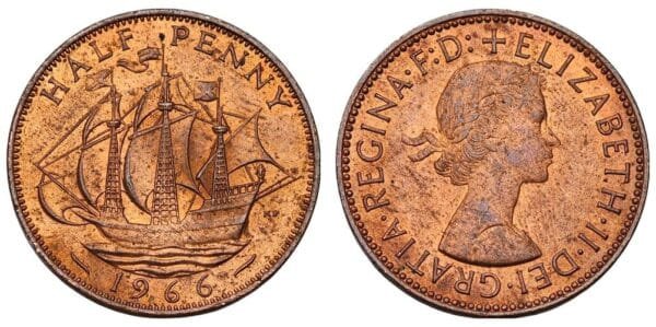 GREAT BRITAIN 1/2 penny 1966 VF